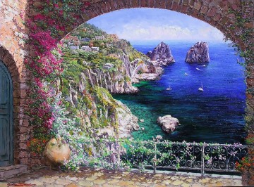 Arch Capri Aegean Mediterranean Oil Paintings